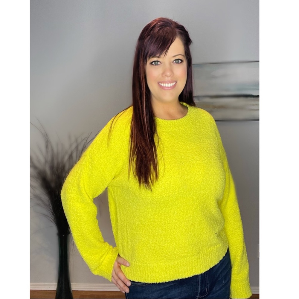Fuzzy Crew Neck Sweater